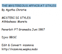 THE MYSTERIOUS AFFAIR AT STYLES